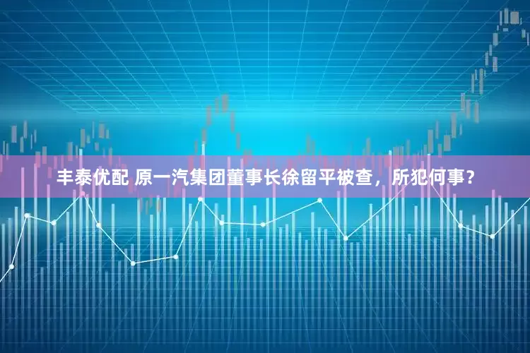丰泰优配 原一汽集团董事长徐留平被查，所犯何事？